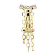 Tige labret sans filetage banane plaquée or barre...