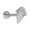 Micro Labret Internal Thread Silver Ice Cream Cone Silver Crystals Silver