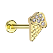 Micro Labret Internal Thread Gold-Plated Ice Cream Cone...