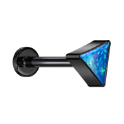 Micro Labret filetto interno nero triangolo nero blu opale