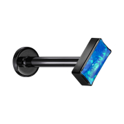 Micro Labret Innengewinde schwarz rechteck schwarz Opal blau