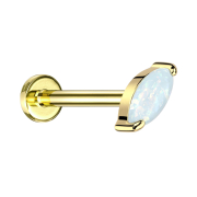 Micro labret internal thread gold-plated oval opal white