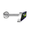 Micro Threadless Labret Silver Diamond Silver with Crystal Dark Multicolor