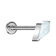 Micro Threadless Labret Silver Diamond Silver with White...
