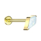 Micro Threadless Labret Gold-plated Diamond Gold-plated with white opal
