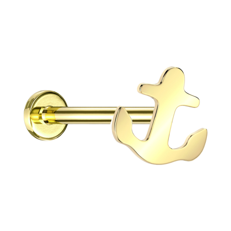 Micro Threadless Labret gold-plated Anchor gold-plated