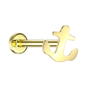 Micro Threadless Labret gold-plated Anchor gold-plated