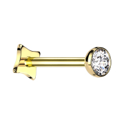 Micro Threadless Labret Square gold-plated hemisphere...