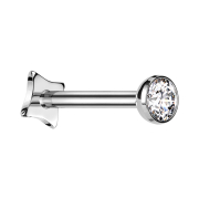 Micro Threadless Labret Square Silver Hemisphere Silver...
