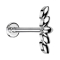 Micro labret internal thread silver five oval leaves silver
