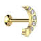 Micro Threadless UFO Labret gold-plated moon with star gold-plated crystals silver
