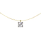 Catena ciondolo placcato oro quadrato cristallo argento