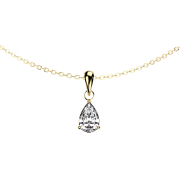 Chain gold-plated pendant drop crystal silver