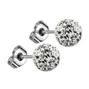 Boucles doreilles argent avec boule de cristal...