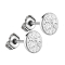 Boucles doreilles argent Assiette cristal argent