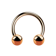 Micro Circular Barbell rose gold with two balls