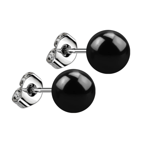 Boucles doreilles avec boule noire