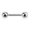 Barbell silver with ball and ball crystal multicolor