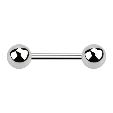 Barbell silver with two balls