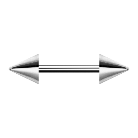 Barbell silver with two cones