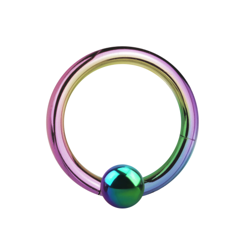 Micro anneau segment pliable noir avec boule