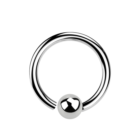 Anello di microchiusura argento con pallina fissata su un lato