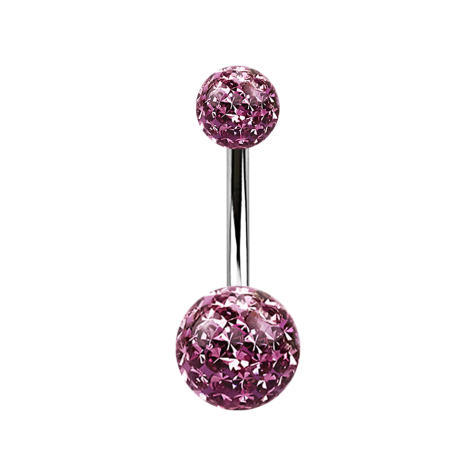 Banane argentée avec deux boules de cristal violet clair couche de protection en époxy