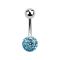 Banana silver with ball and crystal ball aqua epoxy protective layer