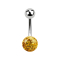 Banana silver with ball and crystal ball topaz epoxy protective layer