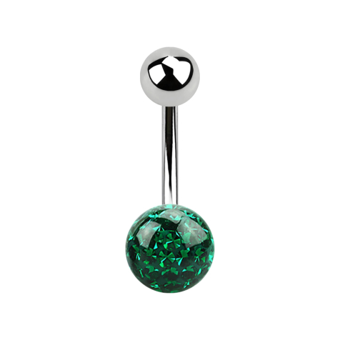 Banana silver with ball and crystal ball green epoxy protective layer