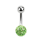 Banana silver with ball and crystal ball light green Epoxy protective layer