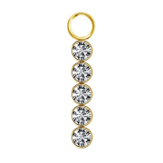Gold-plated pendant with five silver crystals