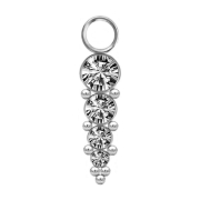 Pendentif argent quatre cristaux argent avec boules