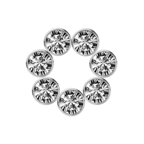 Anhänger silber Ring sieben Kristalle silber