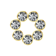 Pendentif plaqué or anneau sept cristaux argent