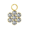 Pendant gold-plated flower seven crystals silver