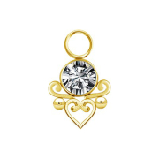 Pendant gold-plated crystal silver filigree heart