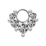 Pendentif argent cinq cristaux argent avec sept boules