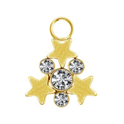 Gold-plated pendant with four silver crystals and three...