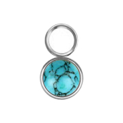 Pendant silver one turquoise stone