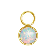 Pendant gold-plated one opal white