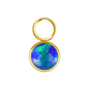 Pendant gold-plated one blue opal