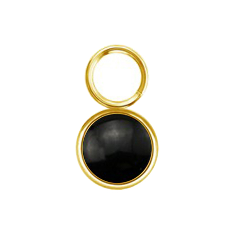 Pendentif doré avec une pierre donyx noire