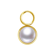Pendant gold-plated one pearl white