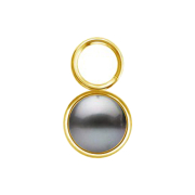 Pendant gold-plated one pearl black