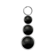 Pendant silver three black onyx stones