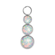 Pendant silver three opals white