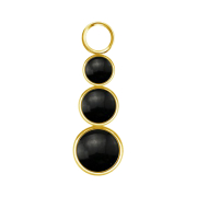 Gold-plated pendant with three black onyx stones