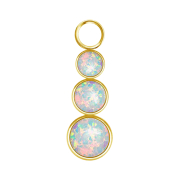 Anhänger vergoldet drei Opale weiss