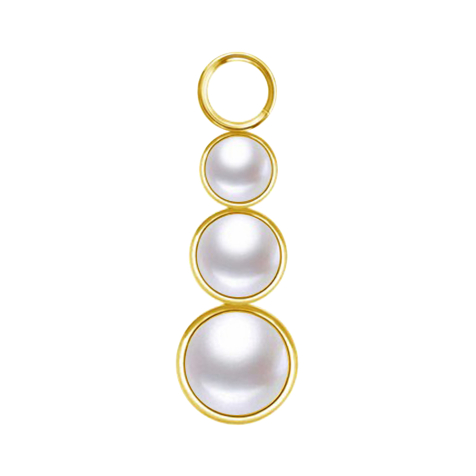 Anhänger vergoldet drei Perlen weiss